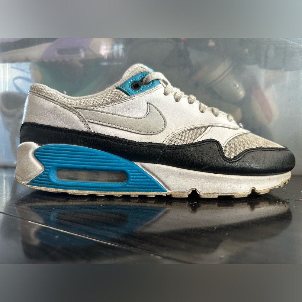 Nike Air Max 90/1  White Laser Blue 2018 AJ7695-104 Mens Size 10.5